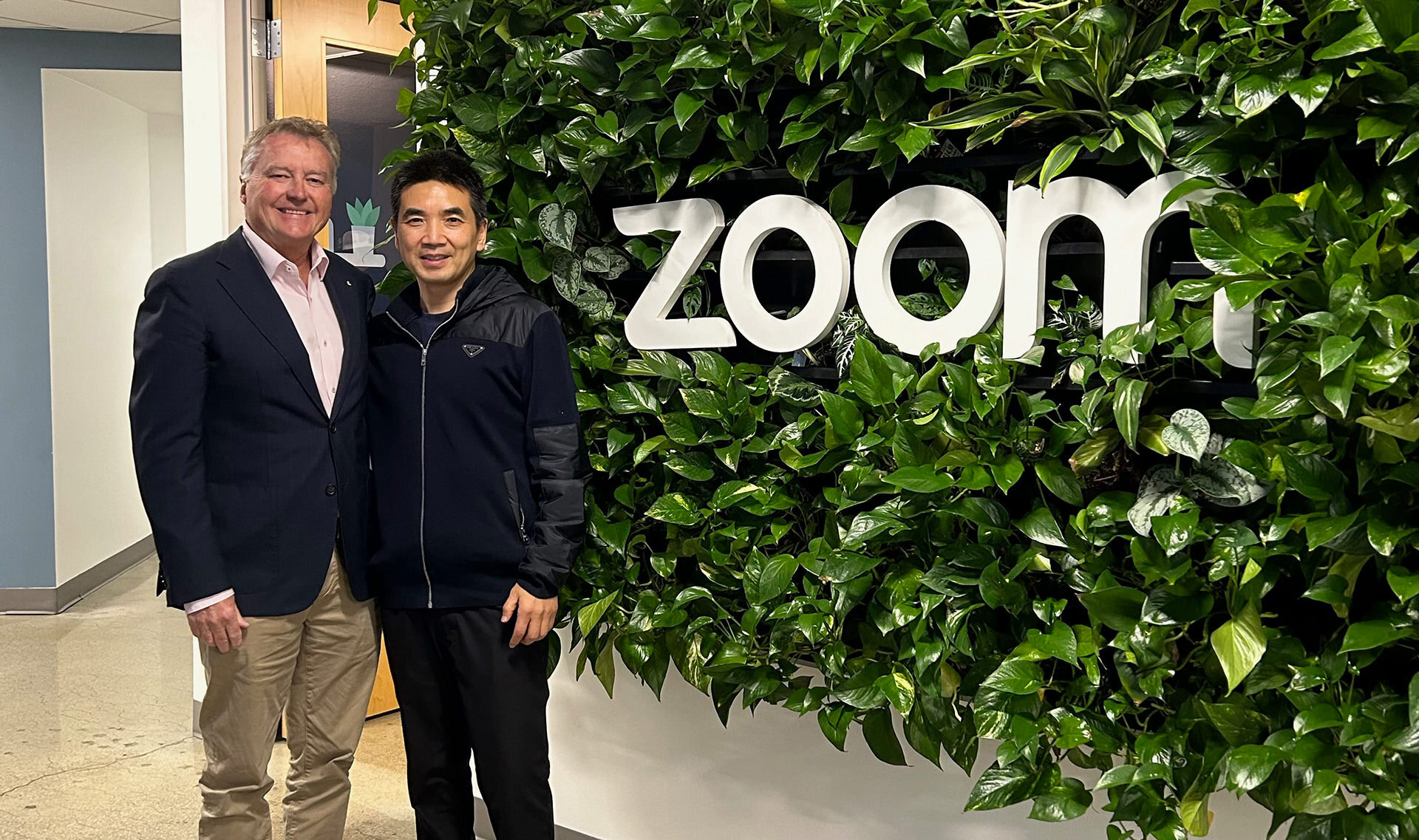 AARNet CEO Chris Hancock with Zoom CEO Eric Yuan