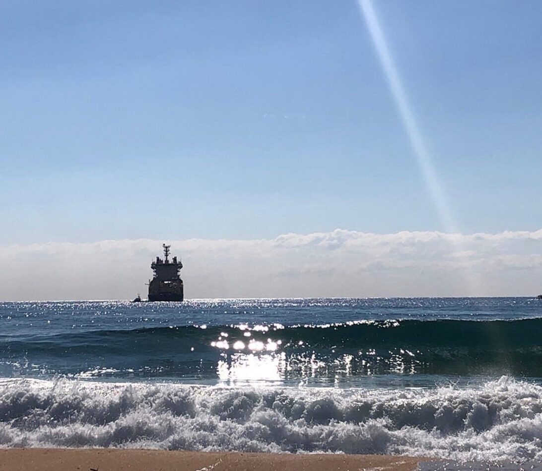 Cable ship off the coast of Narabeen Beach